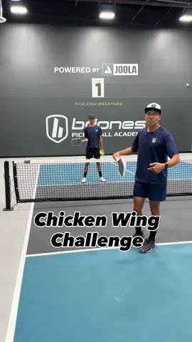 Chicken Wing Challenge!  Speed ups, quick hands, and targeting at the kitchen line. #pickleball #pickleballcommunity #brionesacademy #pickleballcoach #pickleballtips    