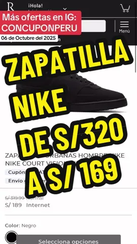 Utiliza el cupón ZAPATILLASAPP en app RIPLEY para bajarle 20 soles y con envio gratis #zapatillas #nike #ofertas #descuentos #ahorro 
