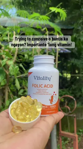 Whether trying to conceive ka or buntis na, Folic Acid is one of the most important nutrients your body needs!  This Vitality Folic Acid with Vitamin B6 & Biotin helps support nerve health, hormone balance, and overall wellness perfect para sa mga mommies-to-be at TTC couples.  #folicacid #mommyvitamins #pregnancysupport #ttcjourney #vitality 