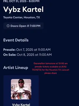 Gazanation tomorrow at 10:00 am presale tickets available at (AXS TICKETS) for the Houston TX concert please share #trendingtiktok #houstontexas #trendingtiktok #viralvideo #foryourpage 