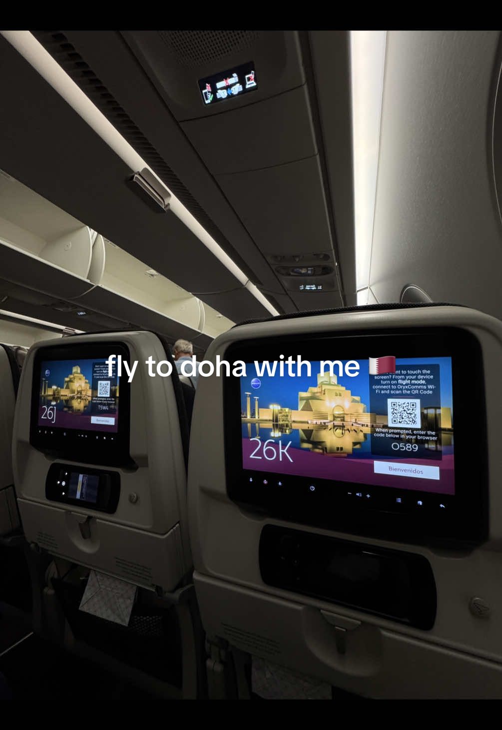 Fly @Qatar Airways to Doha with me 🇶🇦 #qatar #qatarairways #flight #studyabroad #internationalstudent 