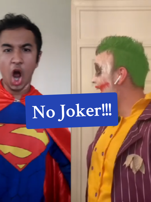 #duet with @SonicFannon75 No Joker!! I'm not going to be your new Enemy! #99anthonyrodriguez #superman #supermancosplay #supermanlegacy #dccomics #dcuniversecosplay #dcuniverse #foryoupage  #spongebob #joker #jokercosplay 