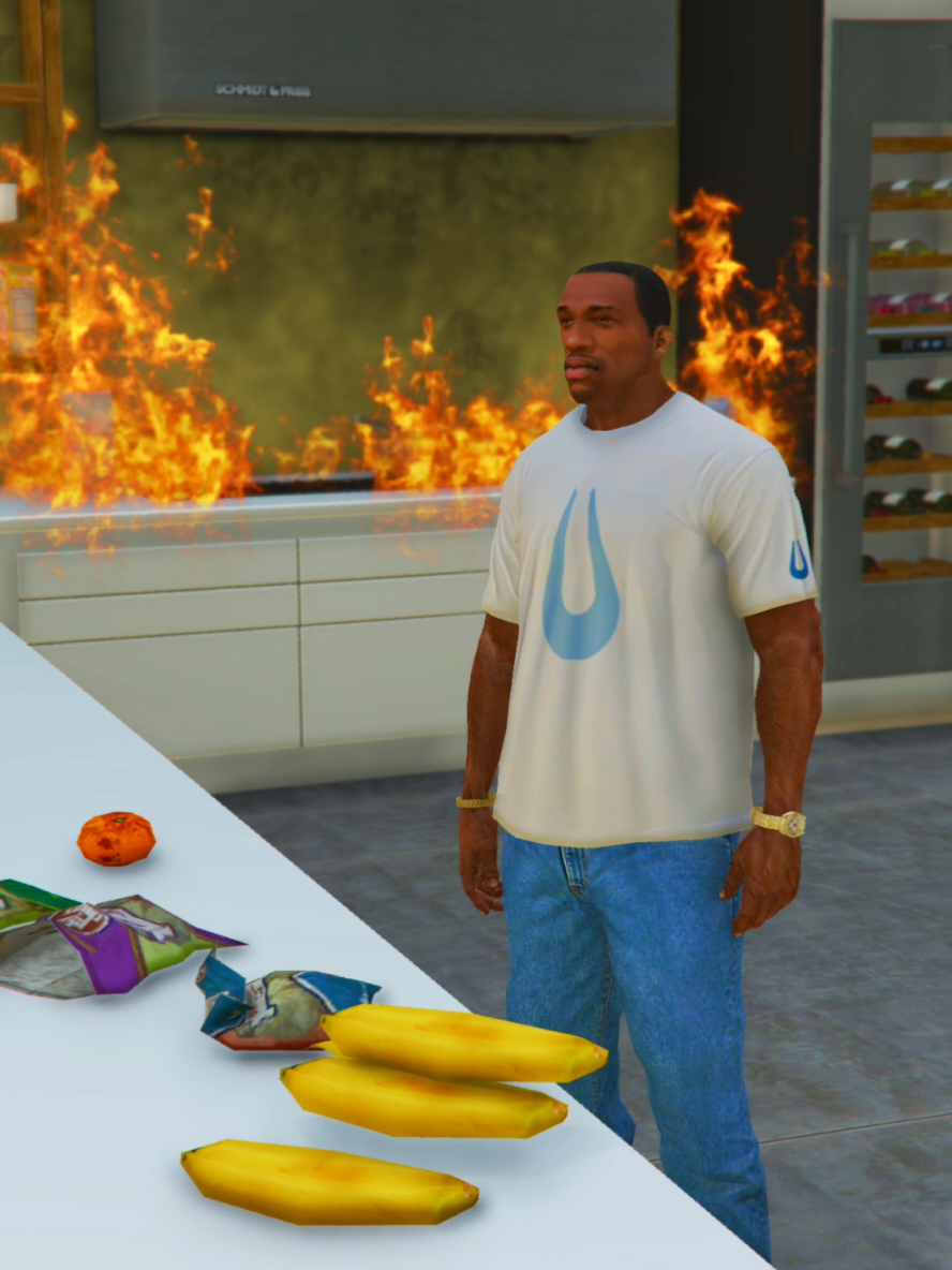 CJ cocinando se quema🔥#cj #gta #gta5 #loquendo #meme 