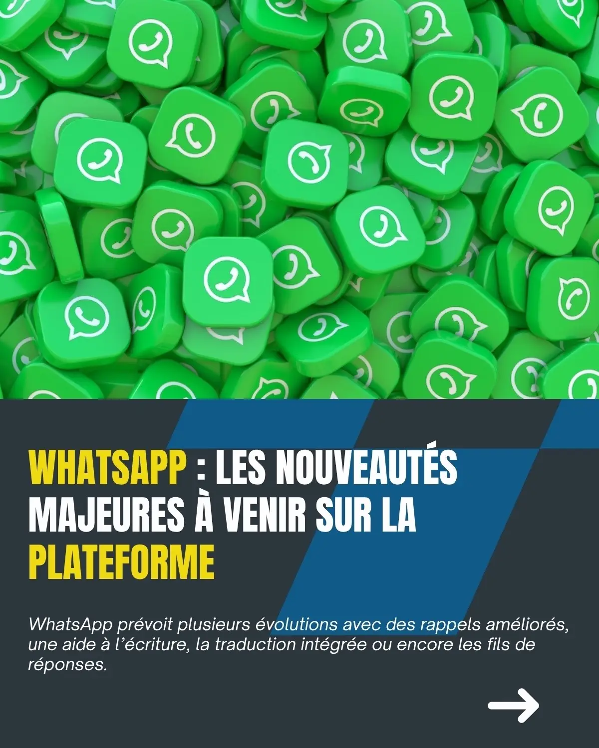 Traduction intégrée, rappels améliorés, aide à l’écriture, fils de réponses… WhatsApp prépare des mises à jour qui vont transformer ton utilisation quotidienne ! 🔥 👉 Dis-moi en commentaire quelle nouveauté tu attends le plus ! 📌 Abonne-toi pour ne rien manquer des prochaines actus digitales. #W#WhatsAppA#AstuceWhatsAppN#NouveautésWhatsAppT#TechNewsD#DigitalTrends 