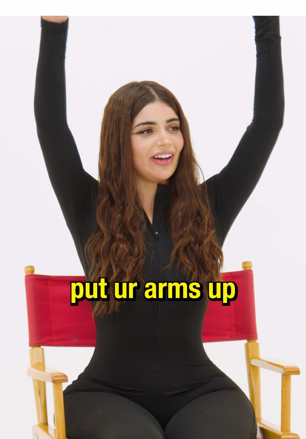 she really made him lift his hands up 😂