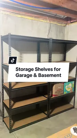 Obsessed with these basement and garage storage shelves ! I bought 5!! #storage #basement #garage #organize 