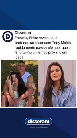 Franciny Yehlke contou que a pressa no casamento planejado com Tony Maleh é para que o filho do empresário tenha um irmão perto da idade dele. #fy #francinyehlke 