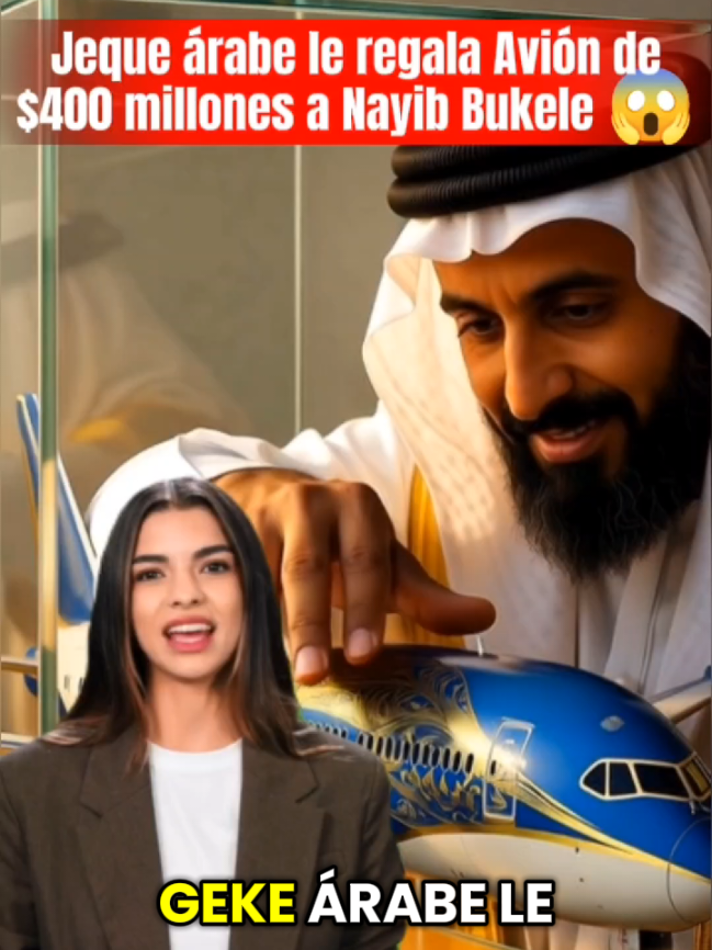 Jeque árabe regala avión presidencial de $400 millones a Nayib Bukele ✈️🔥 Un magnate del Medio Oriente acaba de regalarle a Nayib Bukele un avión de lujo valuado en 400 millones de dólares. El “Libertador del Pacífico”, un Boeing 787 Dreamliner personalizado, será entregado antes de fin de año. Un gesto histórico que simboliza respeto, poder y la nueva influencia de El Salvador en el mundo. 🌍🇸🇻 #Bukele #400M  #LibertadorDelPacífico  #impactomundial #jequearabe 
