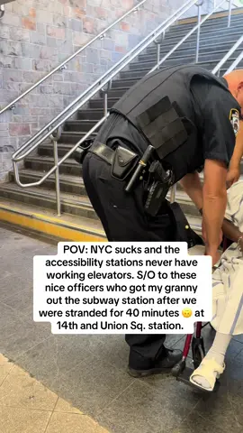 New York subway stations SUCK. We were literally stranded in the station for 40 minutes and the officers were running around trying to figure out how they could help bc MTA wouldn’t. We walked 4 blocks from my house to an accessible station just to get to this accessible station only for this to happen. The #MTA worker told me that the elevator nor the escalator will be working FOR 8 MONTHS!! WHATTTT!? I should sue, bc wth!?  #nycsubway #nyc #fyp #viral 