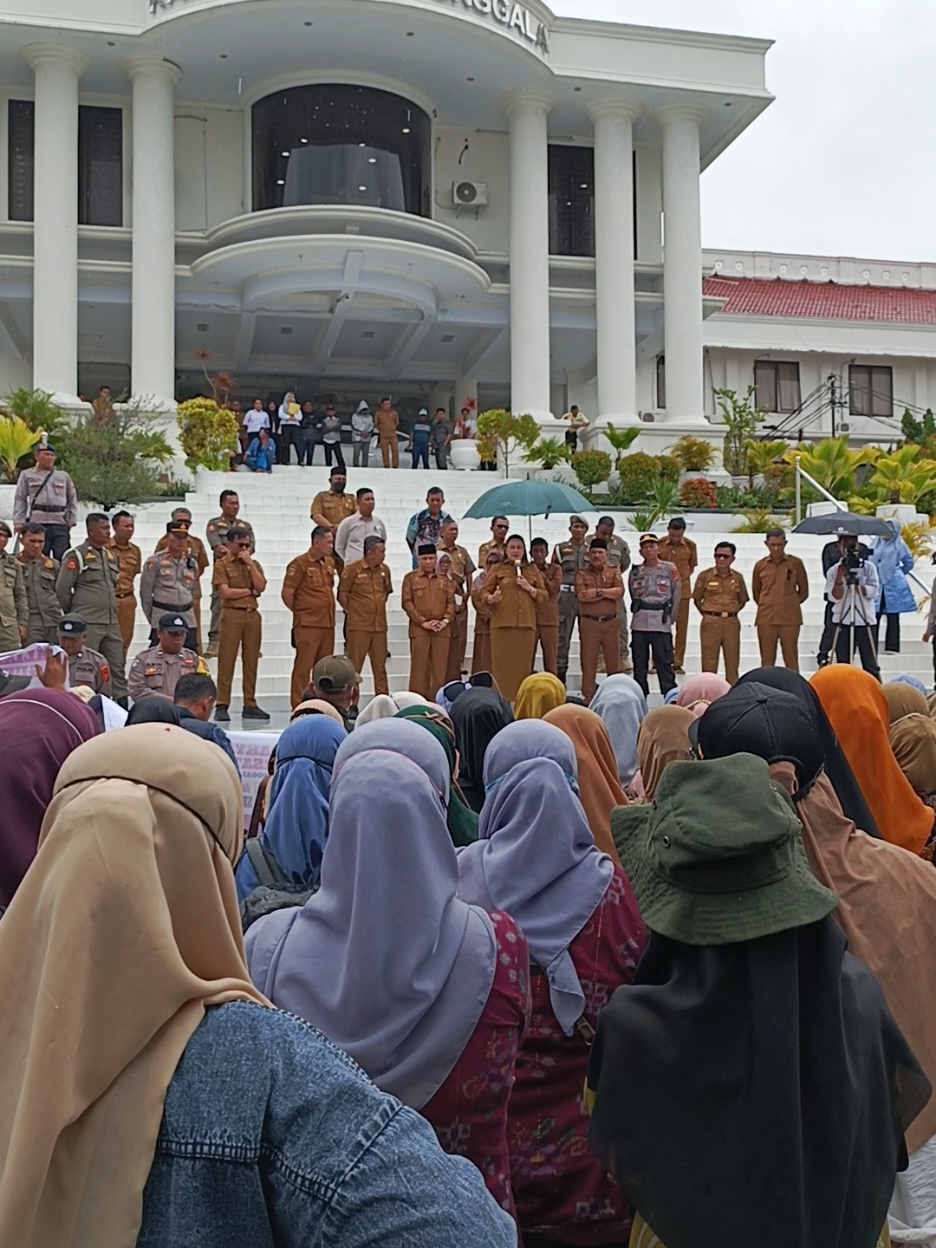 Aksi Damai P3K Donggala Minta Gaji 13 dan 14 Dibayarkan 