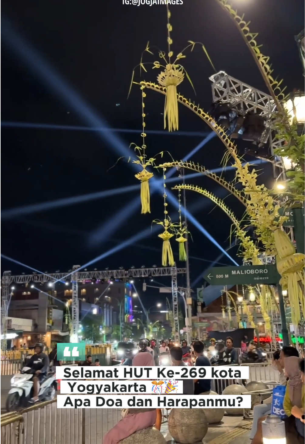 Selamat HUT ke-269 Kota Yogyakarta 🎊🎉🥳 Dari dulu hingga sekarang, Jogja selalu punya cara membuat siapa pun jatuh cinta 🙌🏻🥳🫶 Apa Doa dan Harapan untuk kota tercinta ini? ⬇️ *Dokumentasi Video 2024 #HUTKotaJogja269 #jogjaistimewa #fyp 