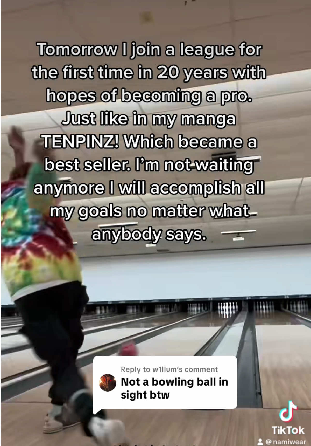 Replying to @w1llum this? #manga #namiwear #tenpinz #bowling 