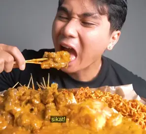 Mukbang sate padang pake mie samyang🥵 (Yt:KelvanH) #kelvanh #satepadang #miesamyang #mukbangvideo #mukbangeatingshow 