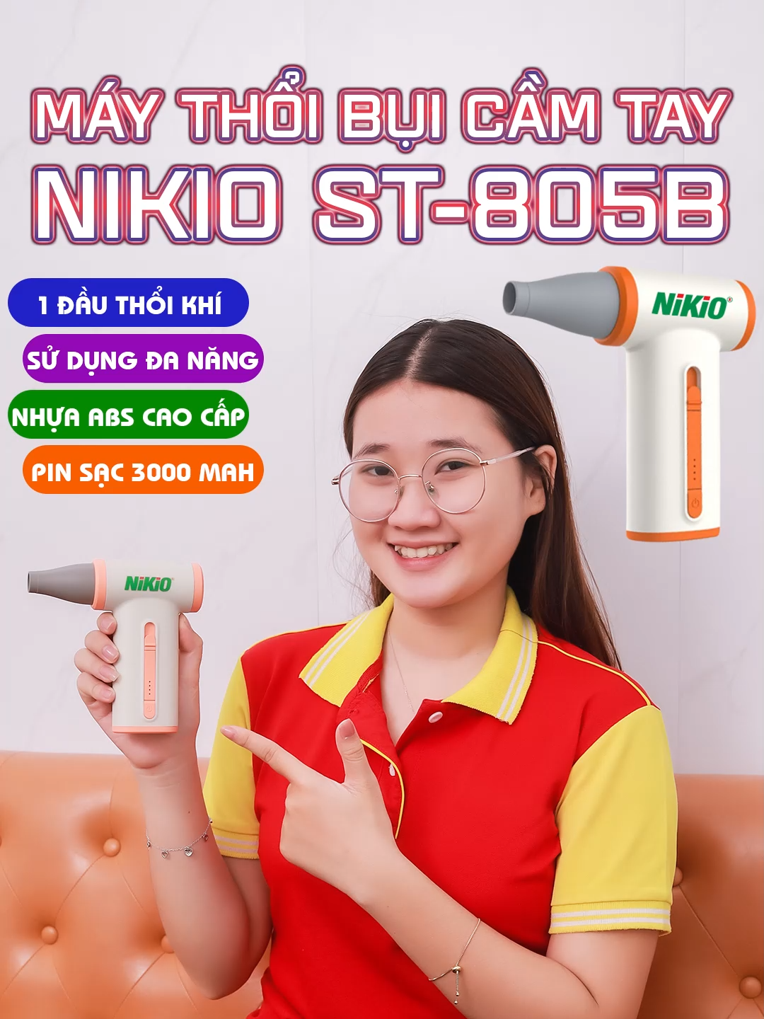 Máy thổi bụi cầm tay Nikio ST-805B #maythoibui #maythoibuicamtay #nikio #vesinhnhacua #ST_805B