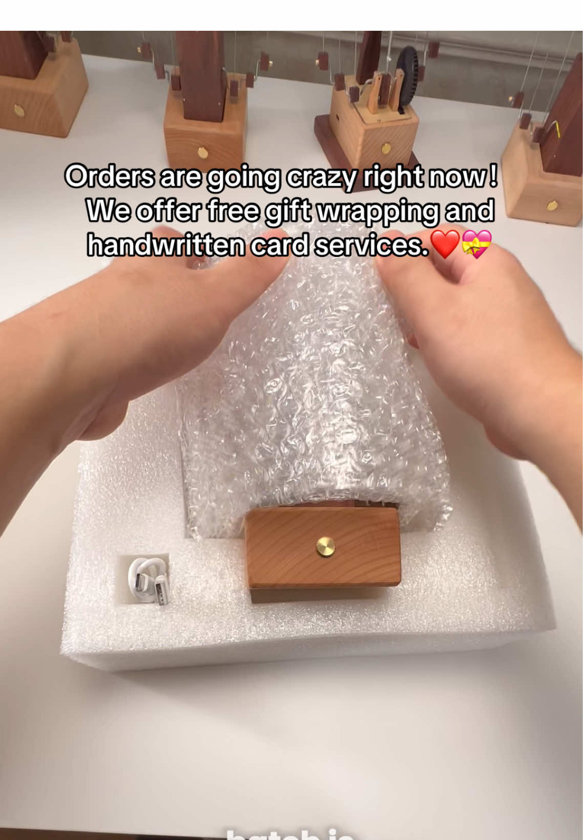 Orders are going crazy right now—We offer free gift wrapping and handwritten card services.#woodentoys #automata #uniquegiftideas #handmadecraft #satisfying