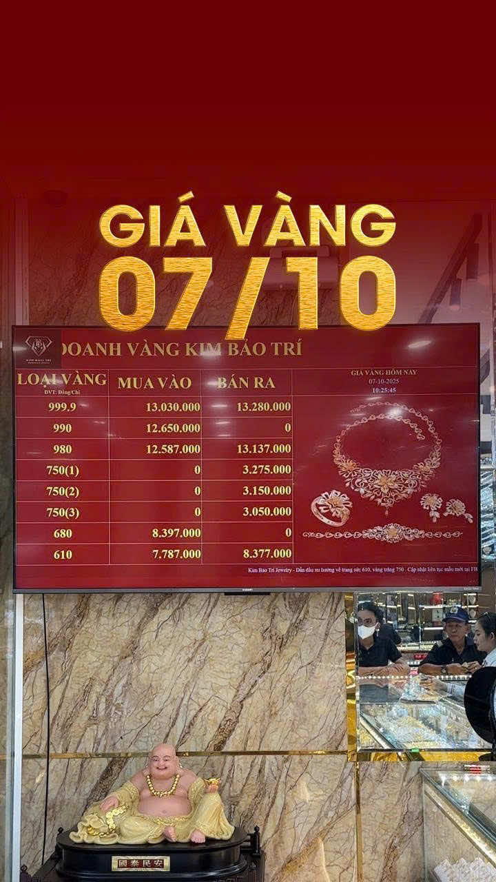 Giá vàng hôm nay ngày 07/10 #kimbaotri #vang9999 #giavanghomnay #giavang 
