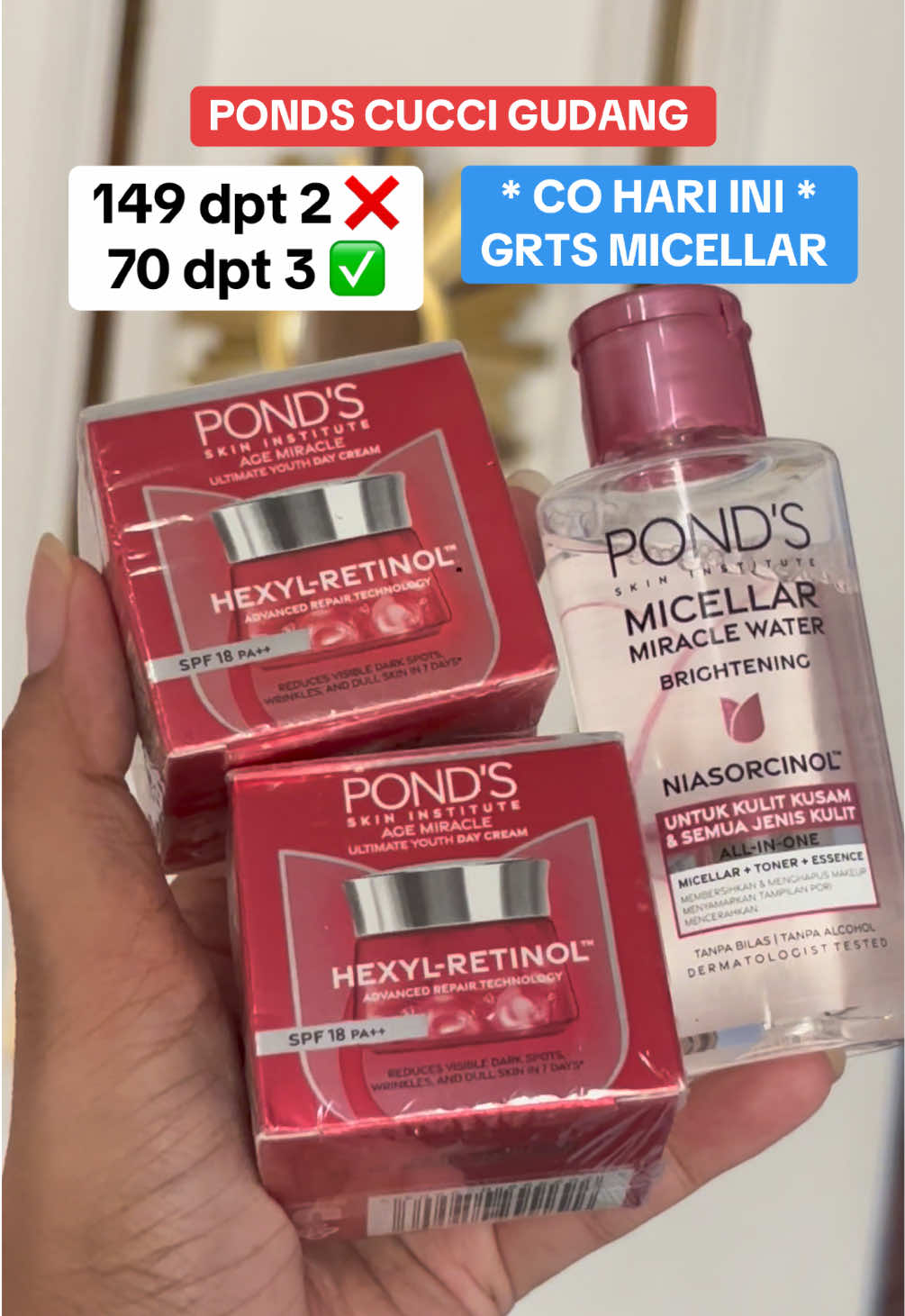 Membalas @BAKUL KOSMETIK Khusus CO Hari Ini Aja guys ‼️🌈🌈 #pondsagemiracle #ponds #krimflekhitam #skincareantiaging #rekomendasiskincare 