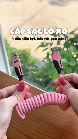 Cáp sạc lò xo 4 trong 1, cáp sạc nhanh #hinriviu95 #review #phukiendienthoai #capsacnhanh #capsac4in1 #capsacloxo 