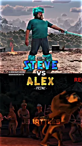 Steve vs Alex #steve #alex #aminecraftmovie #madagascar #jsbattles 