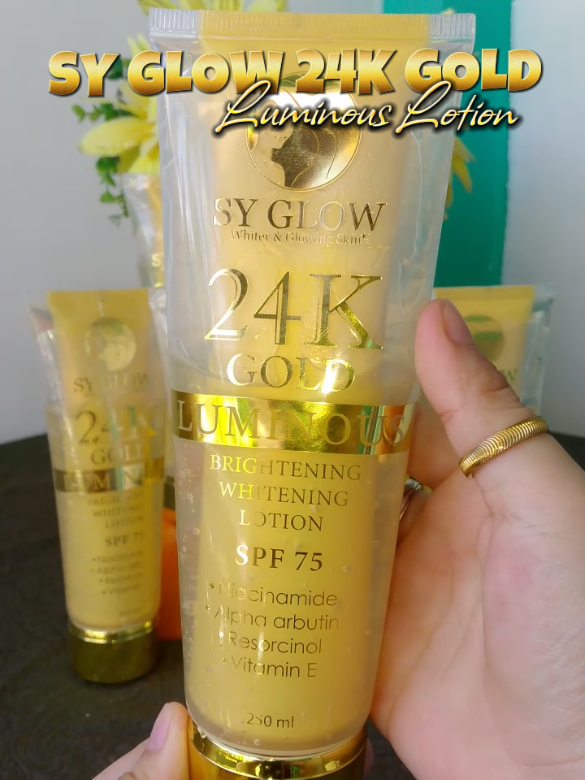 SHINE WITH CONFIDENCE GLOW LIKE GOLD ✨ with SY GLOW 24K GOLD LUMINOUS LOTION EVERY SKIN IS GOLDEN - KINTAB, KINIS AT CONFIDENCE IN A BOTTLE! 💛 #syglow #syglowskincare #skincare #glowingskin #glowwithSYGLOW