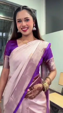 Can’t get over the obsession with this outfit ✨💜. #fyp #onemillionaudition #capcut #traditional #tamilgirl 