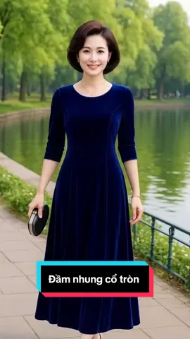 Món quà tabgwj mẹ chiếc đầm nhung cổ tròn dáng dài#thoitrangnu #viralvideo #xuhuong .