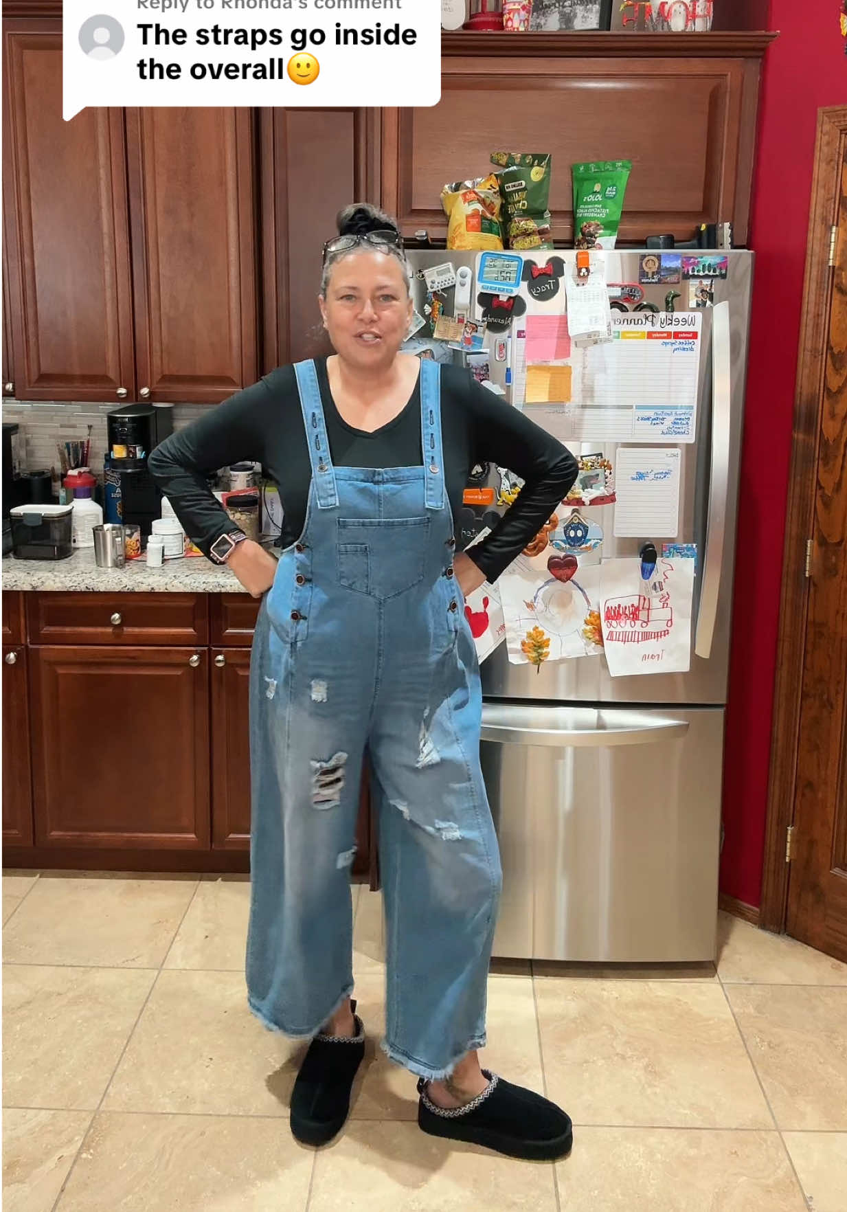 Replying to @Rhonda I agree that the standard overalls have the straps go on the inside. These were made for the straps to be on the outside as a different fashion detail. They are soft and cozy and look great with tank tops, tee shirts and long sleeve tops for fall and winter. #TikTokShopCreatorPicks #warmupfortheholidays #TikTokShopBlackFriday #TikTokShopCyberMonday #TikTokShopFallDealsForYou 
