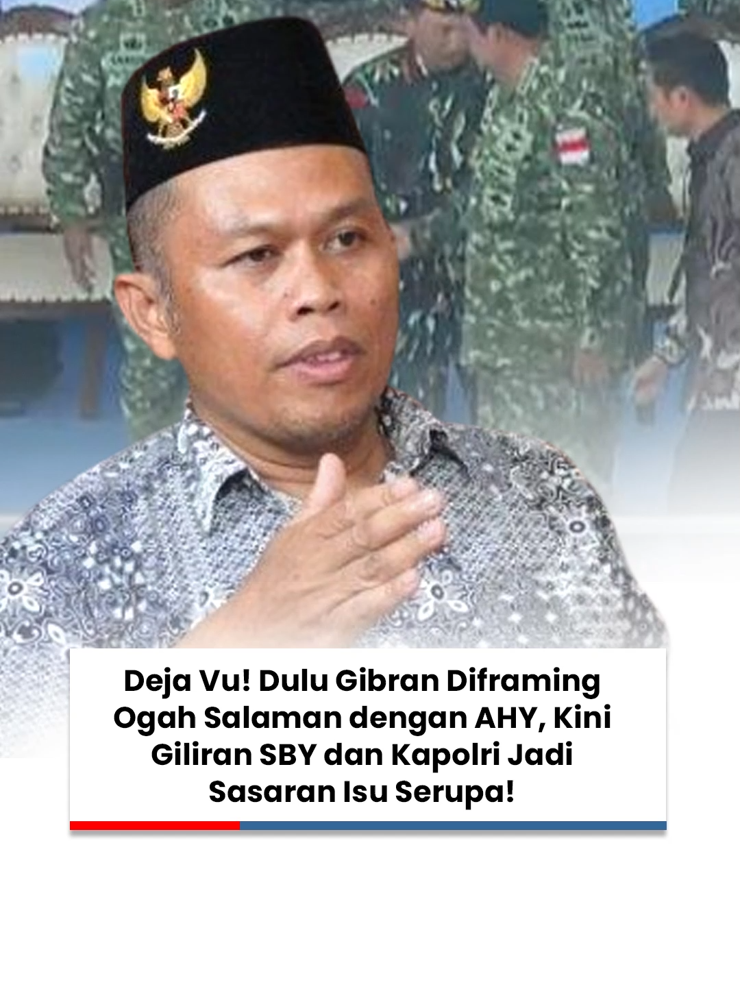 Deja Vu! Dulu Gibran Diframing Ogah Salaman dengan AHY, Kini Giliran SBY dan Kapolri Jadi Sasaran Isu Serupa! Jakarta — Direktur Rumah Politik Indonesia, Fernando Emas, meminta masyarakat untuk tidak terbawa arus opini menyesatkan terkait potongan video yang memperlihatkan momen Presiden ke-6 RI Susilo Bambang Yudhoyono melewati Kapolri Jenderal Listyo Sigit Prabowo tanpa berjabat tangan dalam acara HUT ke-80 TNI di Monas, Jakarta, pada Minggu 5 Oktober. Menurut Fernando, publik sebaiknya tidak langsung menilai negatif atau menghakimi berdasarkan potongan video semata. Ia menilai, ada upaya dari pihak tertentu yang mencoba membesar-besarkan momen tersebut agar seolah terjadi ketegangan atau ketersinggungan antara SBY dan Kapolri. “Publik harus cerdas. Jangan terprovokasi oleh potongan video yang bisa saja diambil tanpa konteks. Bisa jadi, sebelumnya SBY dan Kapolri sudah salaman di belakang panggung atau sebelum acara dimulai,” ujar Fernando, Selasa (7/10). Fernando menambahkan, hal seperti ini pernah terjadi sebelumnya, saat Wapres terpilih Gibran Rakabuming Raka diframing seolah enggan bersalaman dengan Agus Harimurti Yudhoyono. Padahal, belakangan diketahui keduanya sudah sempat bercanda dan bersalaman lebih dulu sebelum video itu direkam. “Deja Vu! Dulu Gibran diframing ogah salaman dengan AHY, kini giliran SBY dan Kapolri jadi sasaran isu serupa! Jadi menurut saya, pola seperti ini bukan hal baru. Ada pihak-pihak yang sengaja memotong video agar terlihat seolah ada jarak atau ketegangan antar tokoh. Tujuannya jelas, untuk memecah belah dan menimbulkan persepsi buruk di masyarakat,” tegasnya. Fernando mengajak seluruh elemen masyarakat untuk berbaik sangka dan tidak cepat menarik kesimpulan dari cuplikan video yang beredar. “Kita semua harus menjaga suasana agar tetap kondusif. Tokoh-tokoh bangsa seperti SBY dan Kapolri tentu memiliki hubungan baik. Jadi, jangan mudah termakan framing yang hanya ingin menciptakan isu sensasional,” pungkas Fernando. #news #nasional #viral_video #Viral #Polri #Kapolri #IndonesiaDamai #komaindonesia #JagaIndonesia #polripresisi #SBY