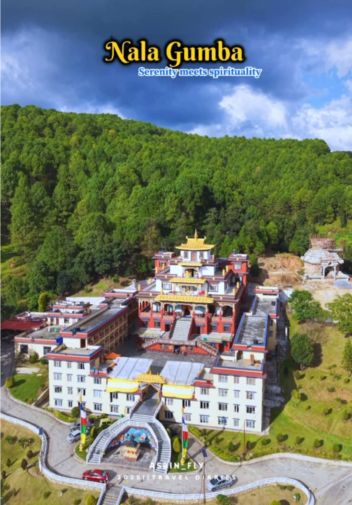 A quick getaway near Kathmandu ,Nala Gumba. #traveldiaries #nalagumba #djimini5pro #droneshot 