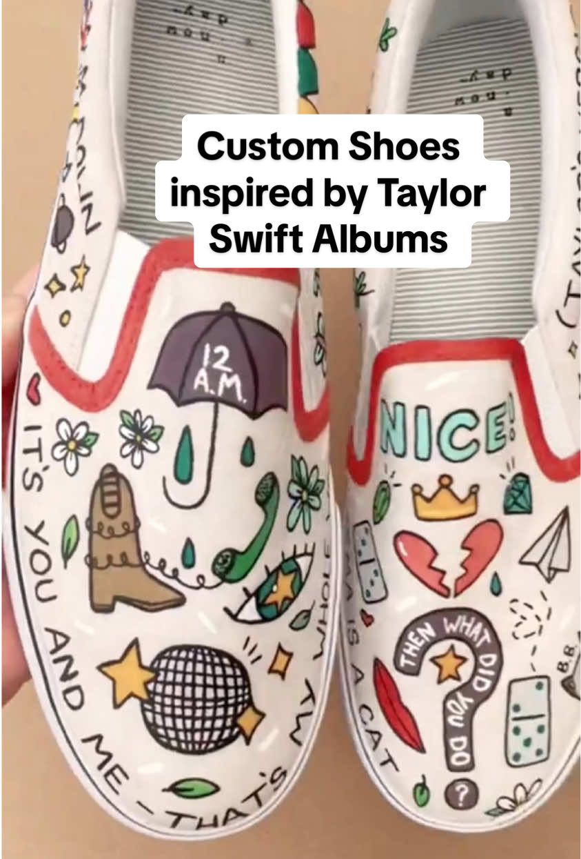 Pledge allegiance to your vibe 🫡 #customshoes #taylorswift #thelifeofashowgirl #shoeart #paintingart 