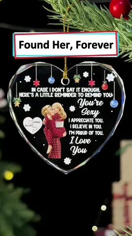 This ornament is everything I want to say to her. Our names form a heart, just like us ❤️ #wanderprints #personalized #gifts #Christmas #giftforcouple