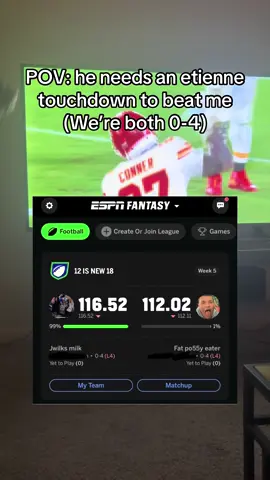 Only won by 4 points. Thank you T law😛 #football #footballtiktok #nfl #fantasyfootball #mondaynightfootball 