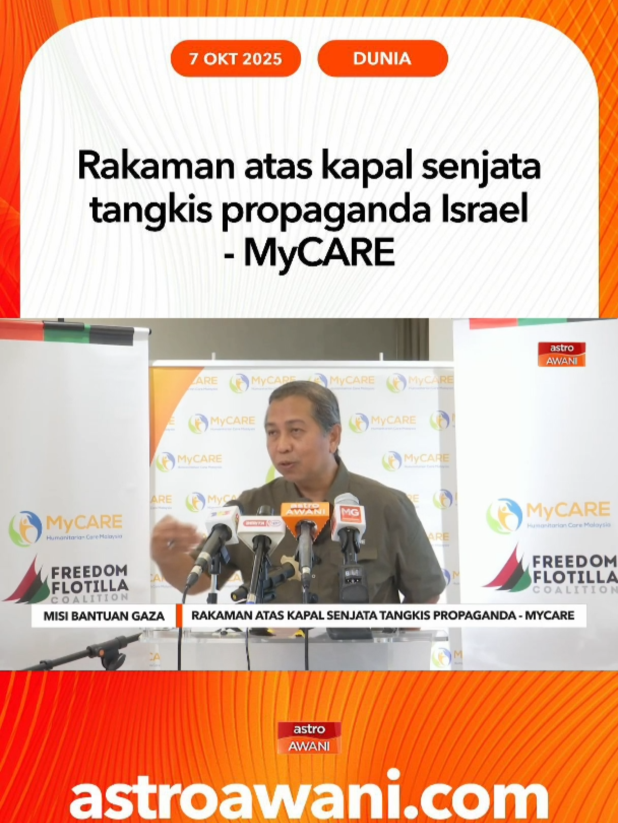 Ketua Pegawai Eksekutif MyCARE, Kamarul Zaman Shaharul Anwar, menegaskan misi bantuan kemanusiaan ke Gaza bukan sahaja bertujuan menghantar bekalan, tetapi juga mengumpul bukti sahih mengenai pelanggaran hak asasi manusia oleh rejim Israel. #AWANInews