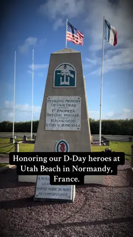 Honoring our D-Day heroes at Utah Beach in Normandy, France. #NormandyAmericanCemetery #CollevilleSurMer #OmahaBeach #DDay #DDay1944         