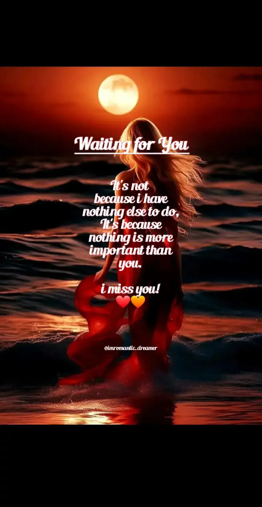 I'm waiting for you, not because i'm idle or free, But because, nothing else compare ls to being with thee. Every moment apart feels like a test if time, Being with you is my priority, my heart's rhyme. I'm not waiting because i have nothing else to do, But because, you're the one thing i'd rather pursue. In a world full of distractions, you're my focus tight, Forever with you is where my heart takes flight. Every second, every minute, every hour that passes by, Is a testament to the love that i hold high. You're the reason i wait, the reason i stay, Forever with you, is where i'm meant to be every single day. #creatorsearchinsights #MissingYou #LoveThatLasts #ForeverUs👫 #ForYourPage 