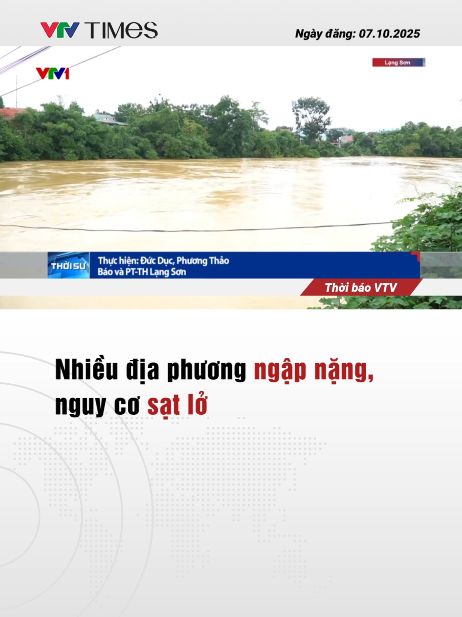 Hơn 500 xã, phường ở miền Bắc đang có nguy cơ xảy ra lũ quét và sạt lở đất từ mức trung bình cho đến mức rất cao do lượng mưa lớn dồn dập, đặc biệt là tại Cao Bằng, Lạng Sơn, Tuyên Quang và Lào Cai. #tiktoknews #vtvtimes #ngaplut #satlodat