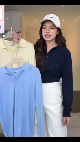 #เสื้อโปโลไหมพรม #เสื้อไหมพรมแขนยาว🐻🤍 #เสื้อโปโลคอปก #รีวิวบิวตี้ #tiktokshop 