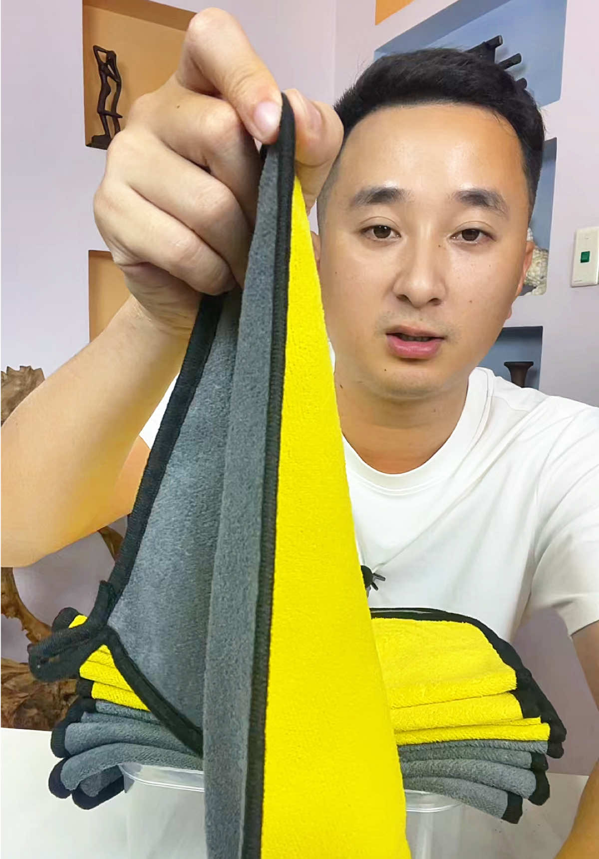 COMBO 10 Khăn Lau Đa Năng 30x30 Dày 2 Mặt Vàng Xám, Thấm Hút Tốt, Lau Rửa Xe #khanlauoto #khanlaudanang 