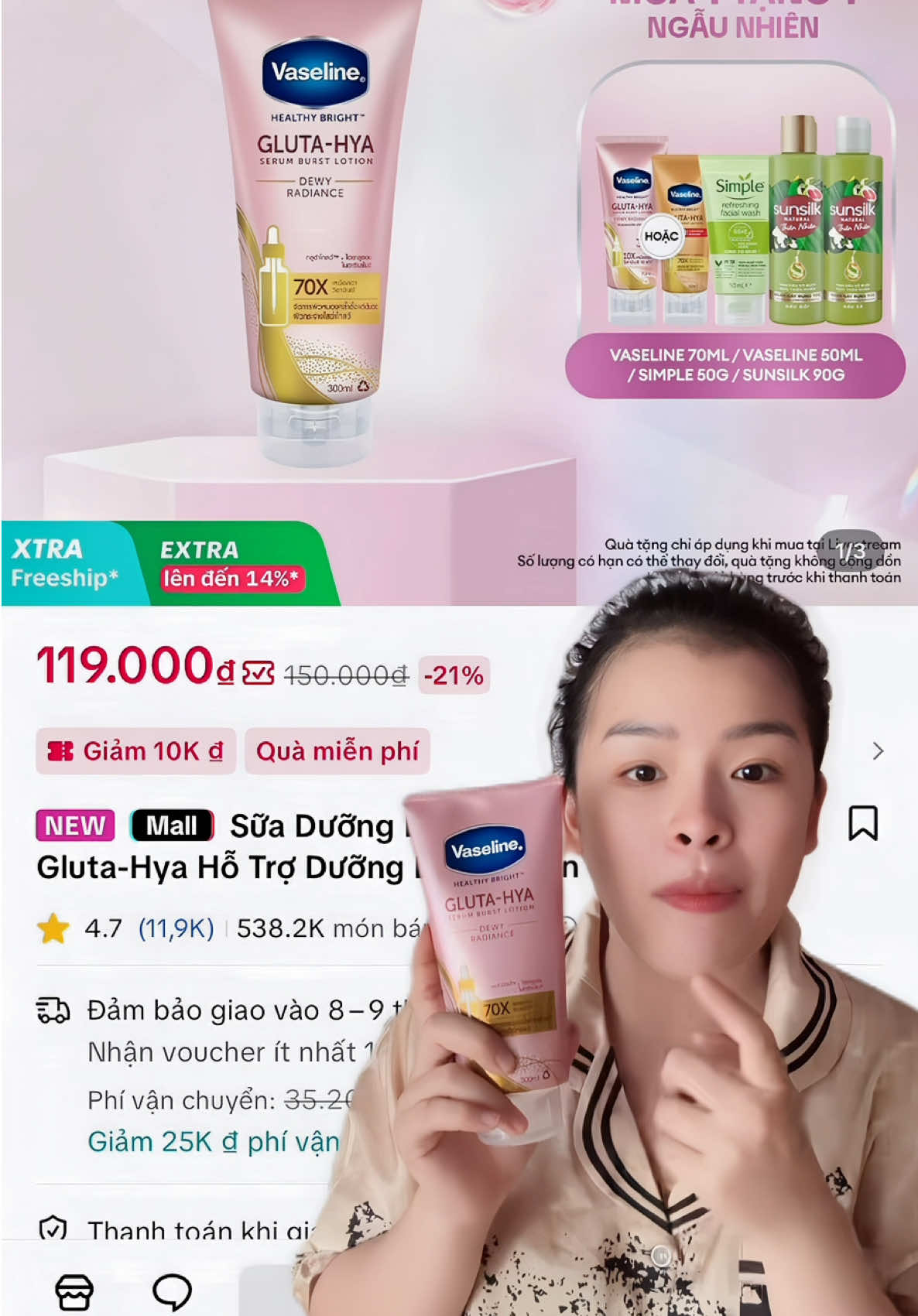 Sữa dưỡng thể Vaseline 70x nè  #Vaseline #hoptaccungunilever #duongthe #xuhuong    