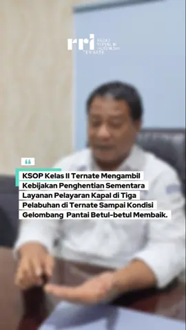 KSOP Kelas II Ternate mengambil kebijakan penghentian sementara layanan pelayaran kapal di tiga pelabuhan di Ternate sampai kondisi gelombang pantai betul-betul membaik. Tonton video dan baca di laman rri.co.id untuk berita selengkapnya. Dengarkan siaran RRI dan dapatkan berita terkini dengan download aplikasi RRI Digital di App Store dan Google Play. #RRI #RRITernate #RRIdigital #RRInews 