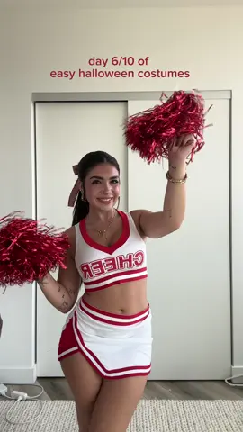 day 6! 📣💥 this costume is easy and soooo cute #cheerleader #brunnettehalloweencostumes #halloween costumes 