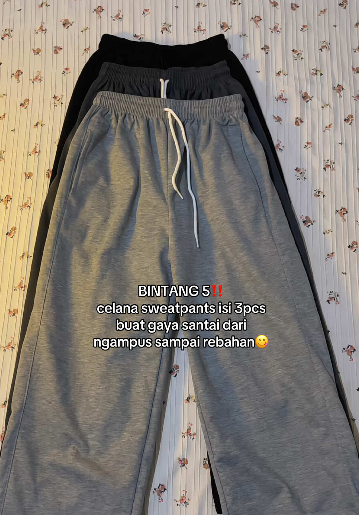 100 dpt 3pcs sweatpants   #celanagombrong #baggypants #celanaunisex #celanabaggy #sweatpants 