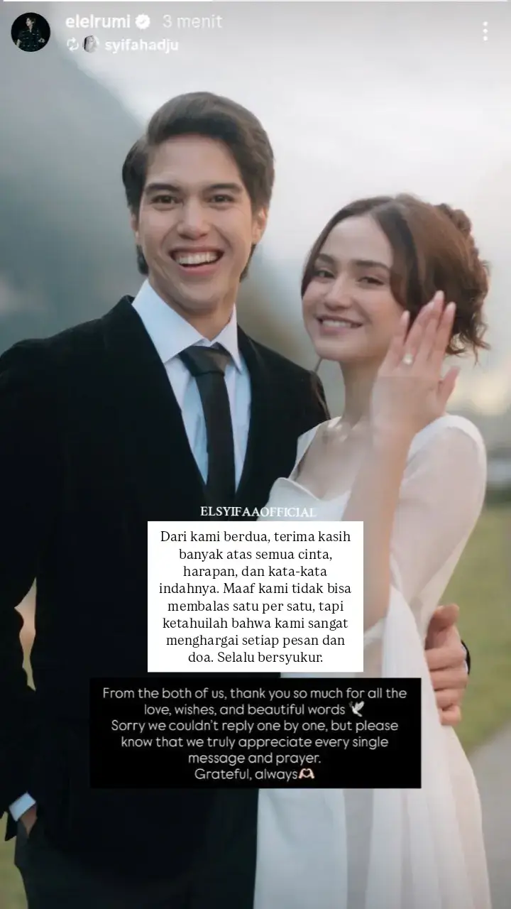 Lancar semuanya sampe hari H elcip❤ #syifahadju #elrumi #elsyifa #fyp #trending 