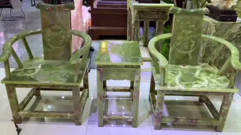 古青玉圈椅 新中式三件套 #客厅摆件 #精品摆件 #家居摆件 