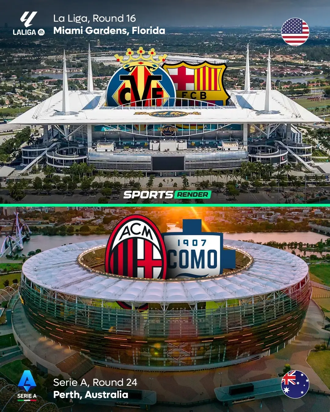 It’s really happening — football is officially crossing borders for bigger profits! 🌍⚽ This season, La Liga’s Villarreal vs Barcelona will take place in Miami, USA, while Serie A’s Como vs AC Milan heads all the way to Perth, Australia. 🇺🇸🇦🇺 UEFA confirmed on Monday that, despite some hesitation, it has approved requests from the Spanish and Italian Football Associations to host league matches outside Europe. Interestingly, most stakeholders didn’t support the move — but due to FIFA’s unclear regulations, UEFA had no solid grounds to stop it. President Aleksander Ceferin still believes matches should stay “at home,” for the sake of fairness and the fans. 📅 Both games are set for December 21. What do you think — exciting global exposure or the beginning of football’s commercialization spiral? 💭👇