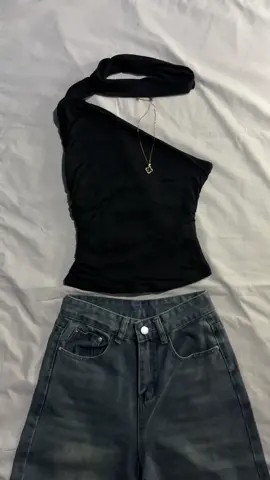 VXN -Emily- Top Oneside Cotton Full Length Top Basic Women's Clean Girl Fit Breathable Shirts Asymmetrical Elegant Casual Slim Soft Chic Everyday @VXN Brand  #vxn #OOTD #asymmetricaltop #outfitideas #classystyle 