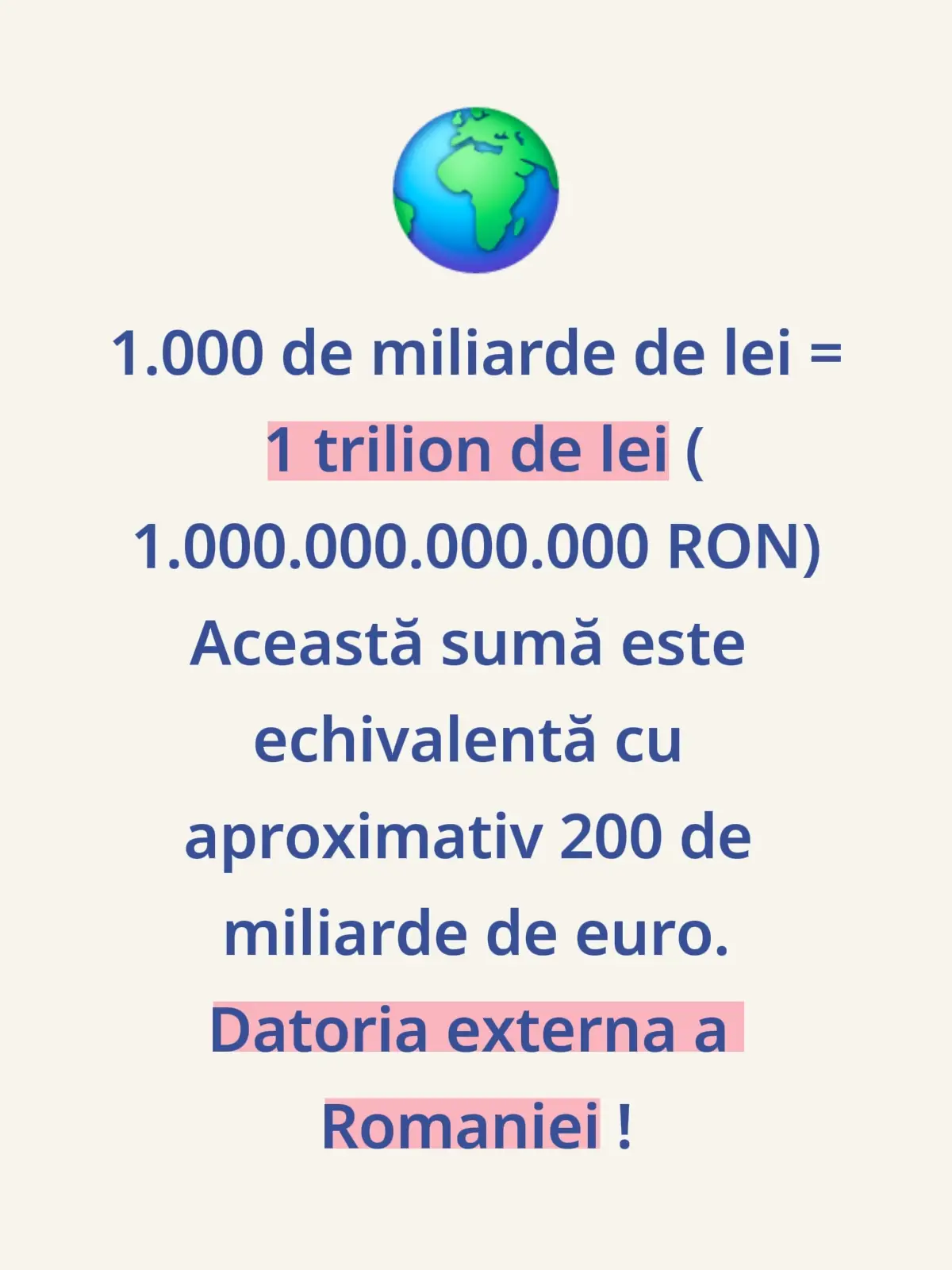 ​Practic, răspunsul este: aproape totul. Nu ar trebui să alegem între proiecte, deoarece această sumă ar permite realizarea lor simultană. ​1. Infrastructură de Transport (Rutieră și Feroviară) ​Toată rețeaua de autostrăzi și drumuri expres visată: ​Costul mediu al unui kilometru de autostradă în România variază enorm în funcție de relief (de la 7-10 milioane €/km în zonă de câmpie, la peste 25-30 milioane €/km în zonă montană). Considerând un cost mediu generos de 15 milioane €/km, s-ar putea construi peste 13.000 km de autostradă. Asta înseamnă că am putea construi de la zero întreaga rețea planificată (Autostrada Unirii, Sibiu-Pitești, Comarnic-Brașov, A7, etc.) de mai multe ori. ​Modernizarea completă a rețelei feroviare: ​Costul modernizării unui kilometru de cale ferată la standarde europene (pentru viteze de 160 km/h) este de aproximativ 12-15 milioane €/km. Cu o parte din buget, am putea moderniza toți cei 3.000-4.000 km de coridoare feroviare principale din România, făcând transportul cu trenul rapid și eficient în toată țara. ​2. Sistemul de Sănătate ​O rețea națională de spitale noi: ​Costul unui Spital Regional de Urgență (cum sunt cele planificate la Cluj, Iași sau Craiova) se ridică la aproximativ 500-600 de milioane de euro. Cu 1.000 de miliarde de lei, am putea construi peste 300 de spitale regionale noi, adică am avea un spital ultramodern în aproape fiecare oraș din România. Nu ar mai exista nicio localitate la distanță mare de un centru medical de excelență. ​3. Educație și Cercetare ​Școli și grădinițe la standarde occidentale în fiecare localitate: ​Costul construirii unei școli moderne și complet echipate este de aproximativ 7-10 milioane de euro. Cu această sumă s-ar putea construi peste 20.000 de școli noi. Practic, fiecare sat și cartier din România ar putea avea o școală nouă, dotată cu laboratoare, terenuri de sport și tehnologie de ultimă generație. ​4. Energie și Mediu ​Independență energetică totală și tranziție verde: ​Costul pentru construcția reactoarelor 3 și 4 de la Cernavodă este estimat la 7 miliarde de euro. Proiectul reactoarelor modulare mici (SMR) de la Doicești este estimat la 8-9 miliarde de dolari. Am putea finanța ambele proiecte de zeci de ori, asigurând independența energetică a țării pentru următorul secol și renunțând complet la combustibilii fosili. ​Reabilitarea termică a tuturor blocurilor din țară: Am putea anvelopa termic fiecare bloc de apartamente construit înainte de 1990, reducând drastic costurile la încălzire pentru milioane de familii și impactul asupra mediului.