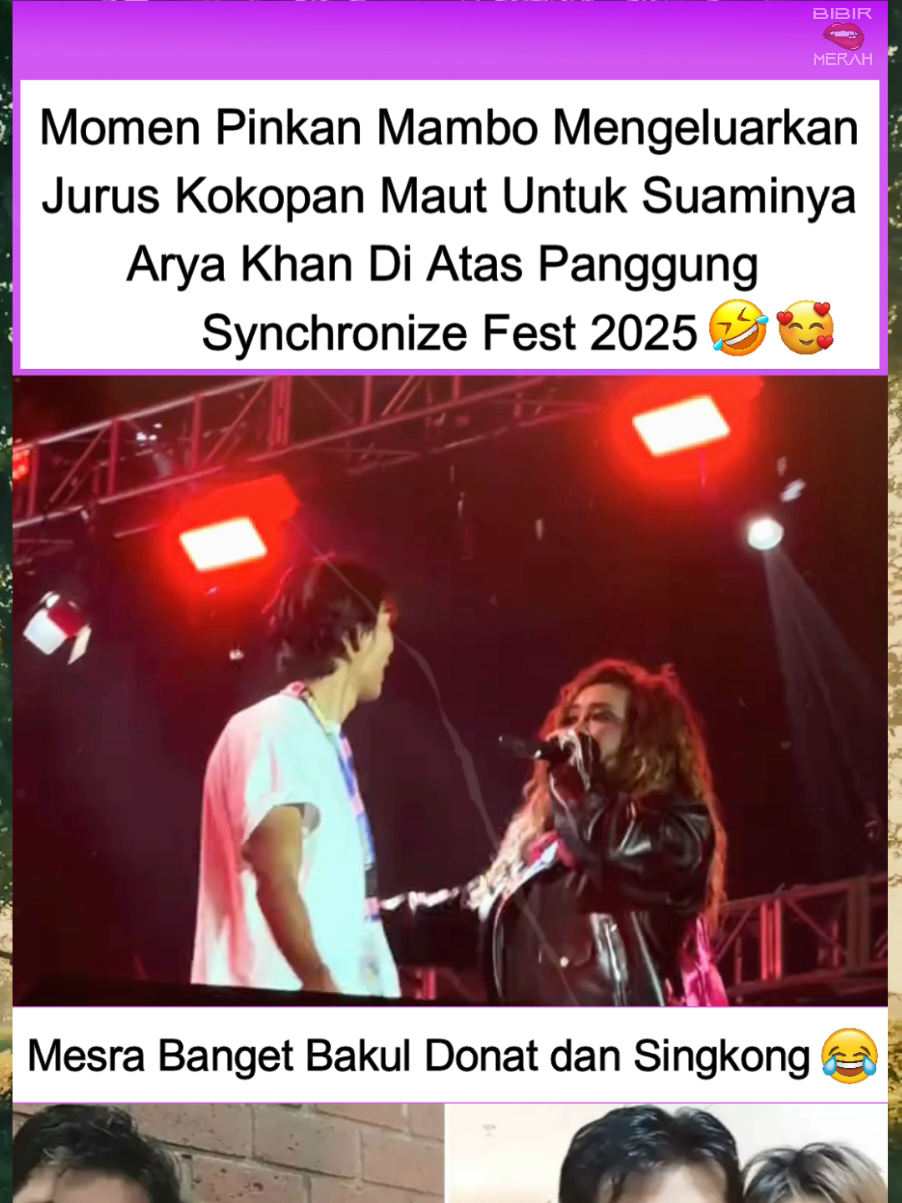 Pinkan Mambo  Cium Arya Khan Di Atas Panggung Synchronize Fest 2025 🤣 #pinkanmambo #artis 