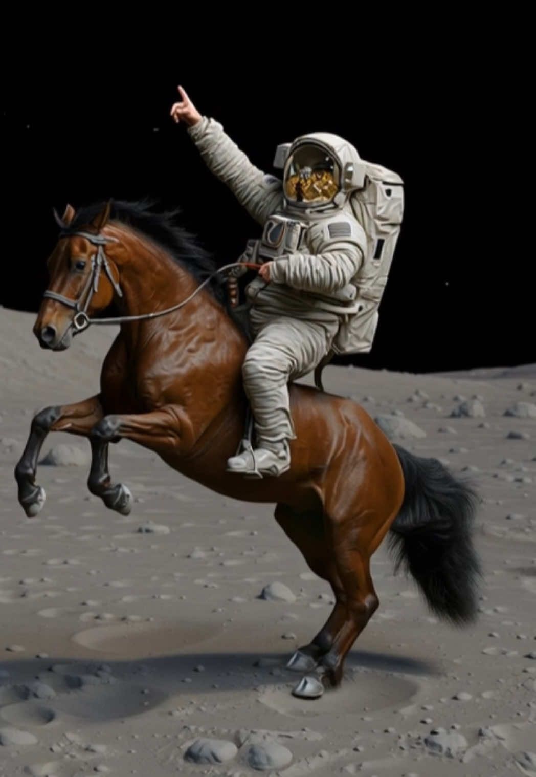 #horse #moon #astronaut #caballo #viralvideo 