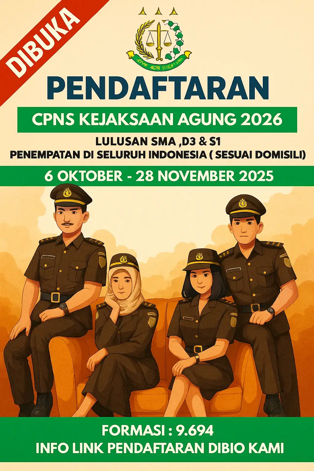 PERSYARATAN: 1.Pria/Wanita 2.Lulusan SMA/SMKA/D3/S1-S3 3.Usia Min 18 Tahun Maks 45 Tahun 4.Sehat Jasmani Rohani 5.Berkelakuan Baik 6.Penempatan Daerah Masing-Masing INFO PENDAFTARAN SILAHKAN KLIK LINK PENDAFTARAN DIBIO KAMI #cpns2026 #cpnskejaksaan #asn #pns  #kejaksaan #kejaksaanri #viral #foryoupage #jaksa #abdinegara #infokejaksaan  #infoviral #fyp #cpns #asnkejaksaan 